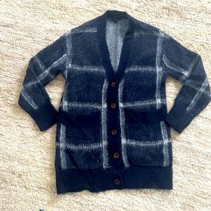 Jcrew mohair wool fuzzy cardigan with giant pockets